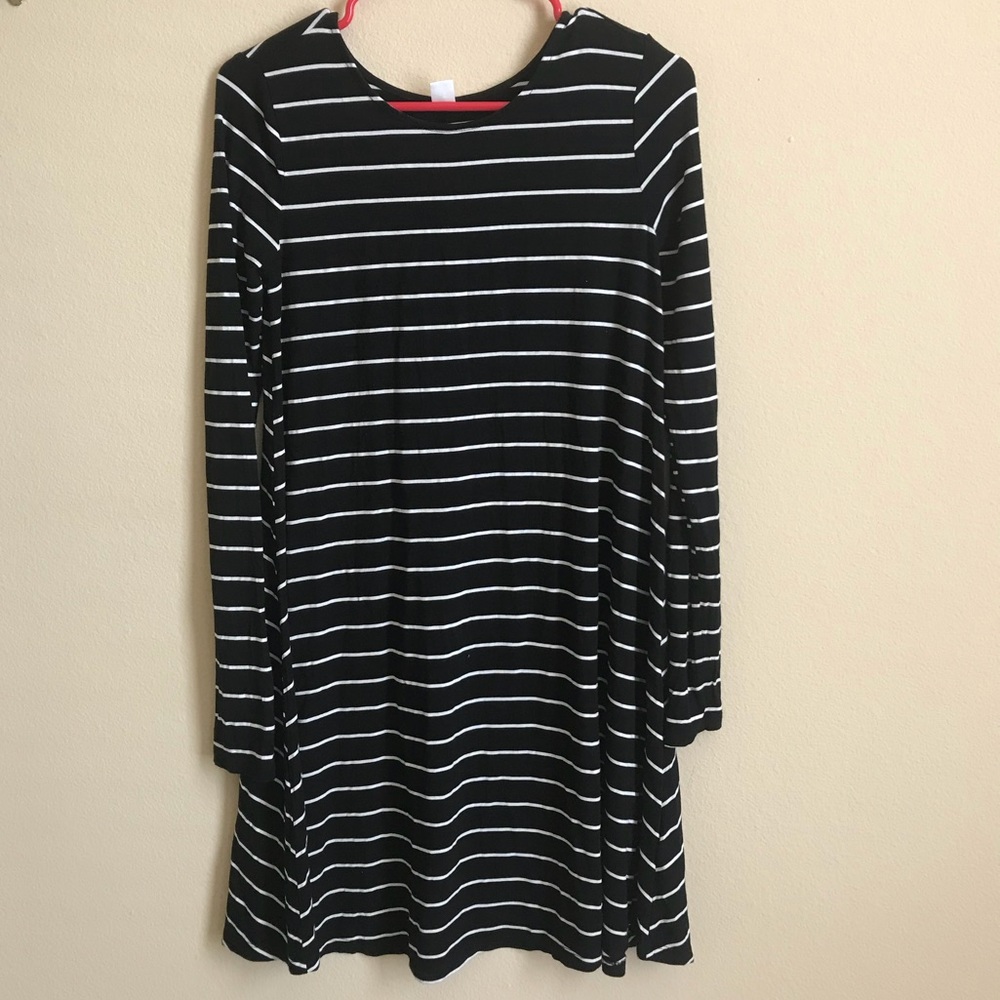Black striped dress